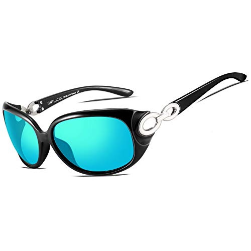 SIPLION Polarisierte Sonnenbrille Damen Klassisch Sonnenbrillen UV400 Schutz 1220 Blau von SIPLION