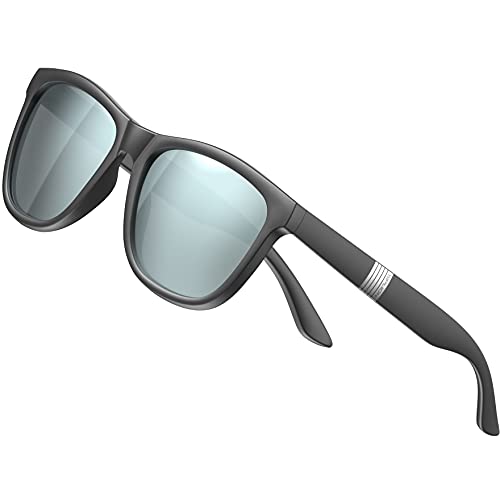 SIPLION Unisex Polarisiert Sonnenbrille - Sonnenbrille für Herren Damen UV-Schutz TR90 Rahmen JDSY067 Black+Silver UV400 CAT 3 CE von SIPLION