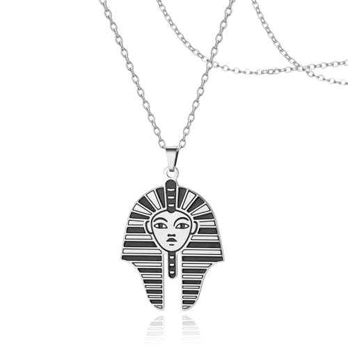 SIPURIS Ägyptische Sphinx-Halskette, antikes mythologisches Pharaonen-Kraft-Symbol, Amulett, Damen- und Herren-Schmuck, 1.3*0.94in, Edelstahl, Kein Edelstein von SIPURIS