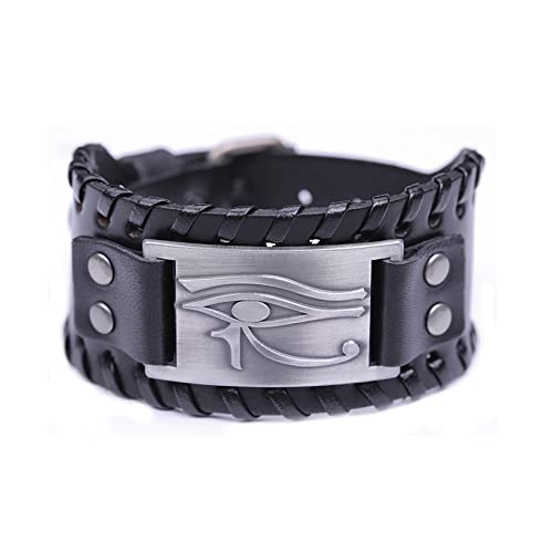 SIPURIS Ägyptisches Auge des Horus-Armband für Herren, nordischer Wikinger, Gothic, Lederarmband/Armbänder, Vintage-Talisman, heidnischer Schmuck für Frauen und Jugendliche von SIPURIS