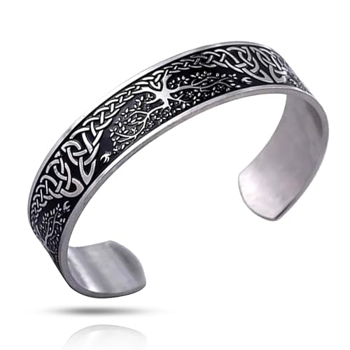SIPURIS Armband aus Edelstahl, Baum des Lebens, für Männer und Frauen, Wikinger, keltischer Knoten, verstellbar, Yggdrasil, nordisches Vintage-Symbol, Schmuck, Geschenke, kein Edelstein, One Size, von SIPURIS
