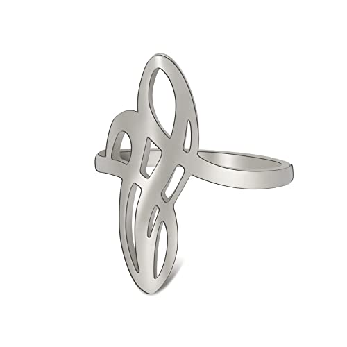 SIPURIS Hexen Knoten Ring Keltischer Knoten Ring Hexerei Edelstahl Geometrischer Hexenknoten Ring Wiccan Fingerringe Hochzeit Band Stapelbarer Ring Schmuck für Frauen (9, Keltischer Knoten/Silber) von SIPURIS