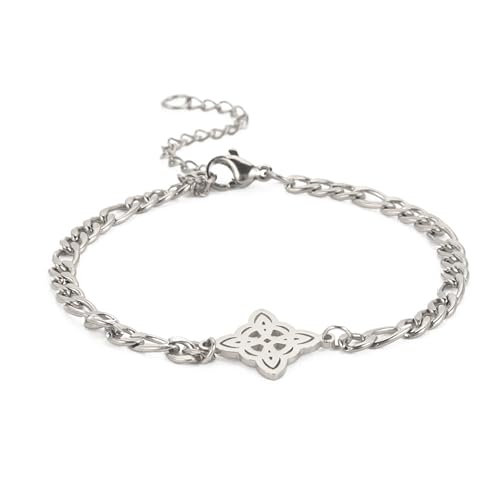 SIPURIS Hexenknoten-Armband keltischer Knoten heidnisches Wicca-Symbol magischer Knoten Hexerei Schmuck Armband Edelstahl Verstellbare Charm-Kette Armband Schmuck für Frauen Herren, One Size von SIPURIS