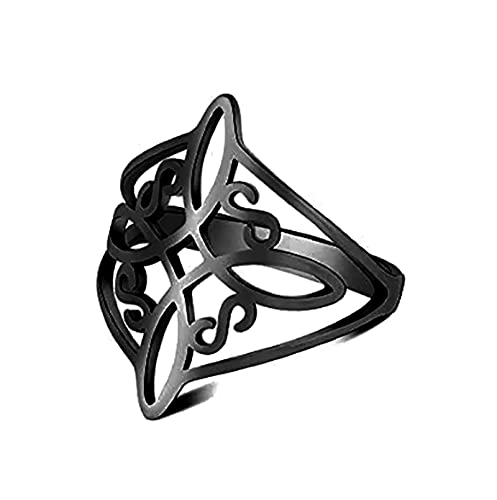 SIPURIS Hexenknotenring, keltischer Knotenring, Hexerei, Edelstahl, geometrischer Hexenknotenring, Wicca-Fingerringe, Ehering, stapelbarer Ring, Schmuck für Damen und Herren, 9, Edelstahl, Kein von SIPURIS