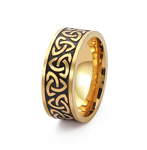 SIPURIS Keltischer Dreifaltigkeitsknoten-Ring, Hexenknoten, irischer Triquetra-Knoten, Spinner-Ring, Edelstahl, nordischer Wikinger-Ring, Schmuck für Männer, Frauen, 9, Edelstahl, Kein edelstein von SIPURIS