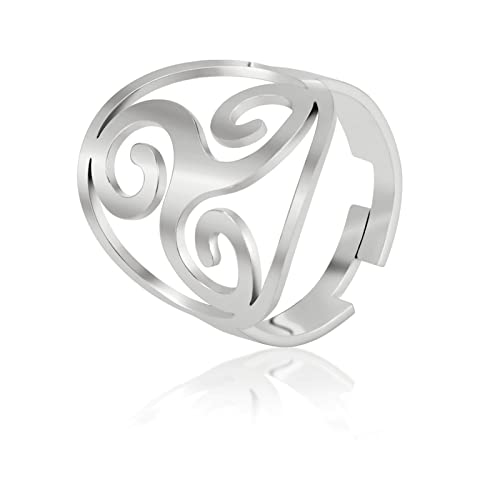 SIPURIS Keltischer Triskelion-Ring für Herren, Triskele-Symbol, keltischer Spiralknoten, Ring aus irischem Triskelion, Edelstahl, Hochzeitsringe, Schmuckgeschenk, 1 size, Edelstahl, Kein edelstein von SIPURIS