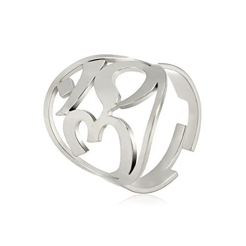 SIPURIS Lotus Om Ohm Aum Symbol Ring Yoga Om Entspannungsring Versprechen Ringe Blume des Lebens filigraner Band Fingerring Spiritueller Schmuck Geschenke für Damen Herren von SIPURIS