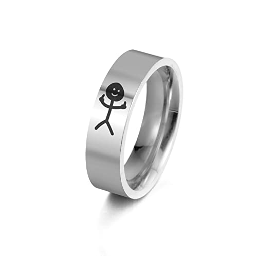 SIPURIS Lustige Doodle Ringe für Männer Frauen Mittelfinger Ringe Angst Spinner Ringe Edelstahl Promise Fingerbänder Herren Ringe Schmuck von SIPURIS