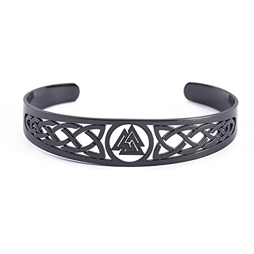 SIPURIS Nordisches Wikinger-Armband für Herren Valknut-Armband keltischer Knoten Armband Armreif Edelstahl Rune nordisch keltisch heidnisch Amulett Schmuck Geschenke für Männer und Frauen von SIPURIS