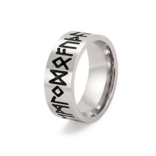 SIPURIS Viking Ring für Männer Frauen Odin Norse Futhark Viking Rune Drehbare Angst Ringe Edelstahl Hochzeit Versprechen Band Ring Nordic Vegvisir Kompass Fidget Spinner Ring Schmuck Größe 7-13 (7) von SIPURIS