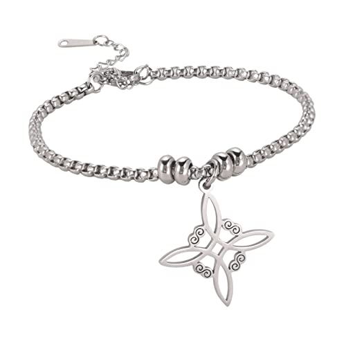 SIPURIS Witches Knot Armband für Frauen Männer keltische Knoten Link Armbänder Edelstahl Witchcraft Geometrische Schutz Amulett Schmuck Geschenke von SIPURIS