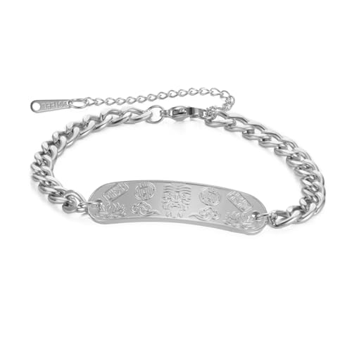 SIPURIS Zakiram Armband für Damen und Herren, tibetisch-buddhistisches Handseil mit glückverheißender Lotusblüte, religiöser Schmuck, 1.5*0.39in, Edelstahl, Kein Edelstein SIPURIS Zakiram Armband für Damen und Herren, tibetisch-buddhistisches Handseil mit glückverheißender Lotusblüte, religiöser Schmuck, 1.5*0.39in, Edelstahl, Kein Edelstein von SIPURIS