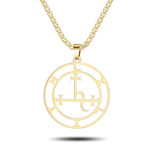 SIPURIS Erzengel michael halskette Schutzamulett siegel der 7 erzengel halskette Medaillon Talisman Schutz Amulett Schmuck für Männer (Lilith-G) von SIPURIS