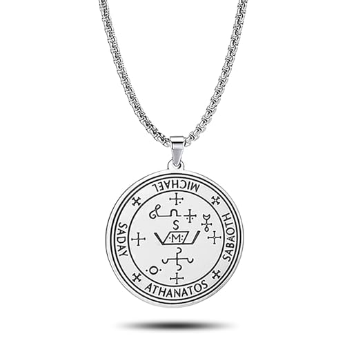 SIPURIS Erzengel michael halskette Schutzamulett siegel der 7 erzengel halskette Medaillon Talisman Schutz Amulett Schmuck für Männer von SIPURIS