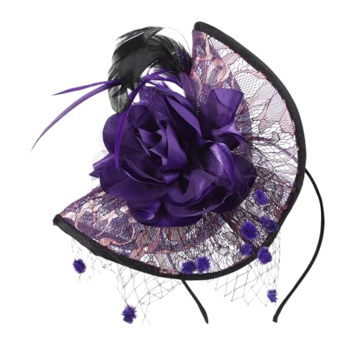 Fascinator Hut Damen Elegant Stirnband Clip Mesh Feder Haarschmuck mit Blumen Pillbox Hut Vintage Partyhut Cocktail Tea Party Organza Kopfbedeckung Frauen Mädchen Kopfschmuck für Kirche Hochzeit von SIQITECH