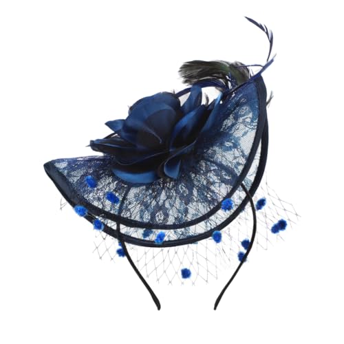Fascinator Hut Damen Elegant Stirnband Clip Mesh Feder Haarschmuck mit Blumen Pillbox Hut Vintage Partyhut Cocktail Tea Party Organza Kopfbedeckung Frauen Mädchen Kopfschmuck für Kirche Hochzeit von SIQITECH