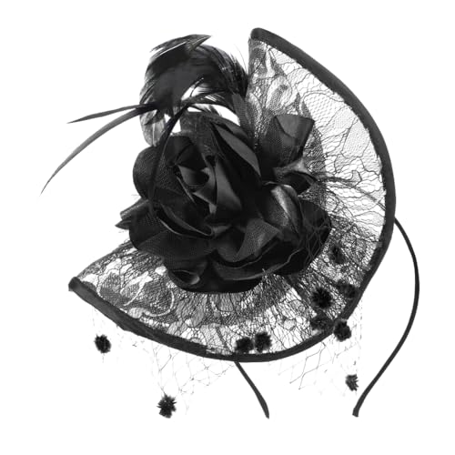 Fascinator Hut Damen Elegant Stirnband Clip Mesh Feder Haarschmuck mit Blumen Pillbox Hut Vintage Partyhut Cocktail Tea Party Organza Kopfbedeckung Frauen Mädchen Kopfschmuck für Kirche Hochzeit von SIQITECH