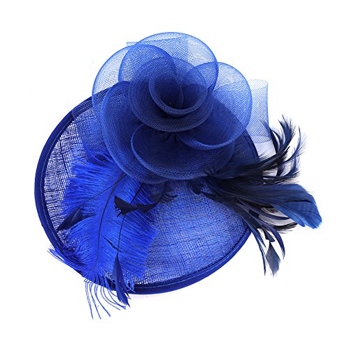 SIQITECH Organza Hut Mesh Damen Fascinator Hut mit Haarnadel Banketthut Elegant Haarschmuck 20er 50er Jahre Partyhut Vintage Royal Pillbox Hut für Hochzeit Party Cocktail Karneval von SIQITECH