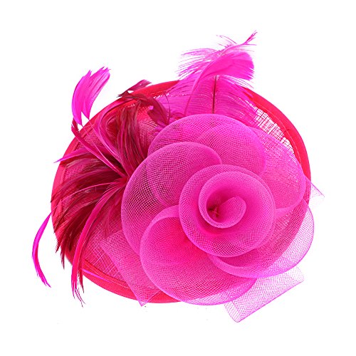 SIQITECH Organza Hut Mesh Damen Fascinator Hut mit Haarnadel Banketthut Elegant Haarschmuck 20er 50er Jahre Partyhut Vintage Royal Pillbox Hut für Hochzeit Party Cocktail Karneval von SIQITECH