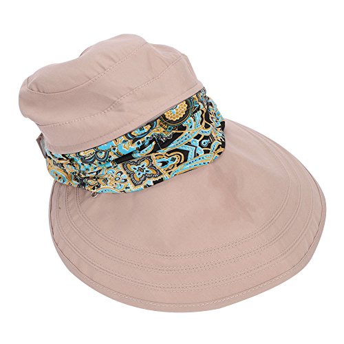 SIQITECH Sommerhut UV Schutz Sonnenmütze Damen Strandmütze Breite Krempe Sonnenmütze Verstellbar Sonnenkappe Faltbar Damenmütze mit Abnehmbar Seidennackenband Wanderhut Reise Angeln Camping von SIQITECH