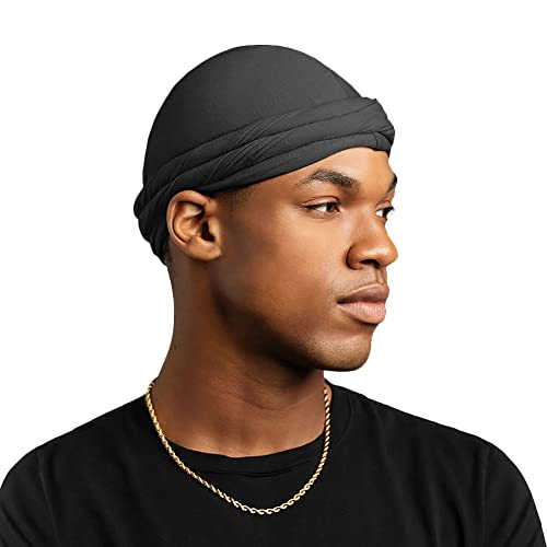 Turbanmütze Herren Afrikanisch Kopftuch Sommer Beanie Mütze Vintage Haarhaube Junge Elastisch Indisch Kopfbedeckung Atmungsaktiv Kopfwickel Leicht Sporthut Laufmütze für Outdoor von SIQITECH