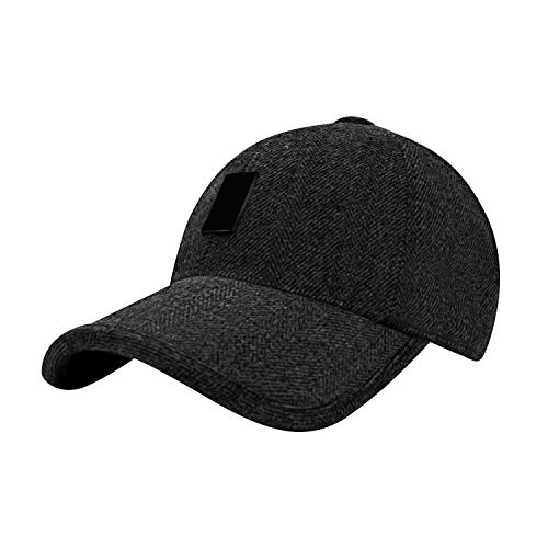 SIQITECH Baseballmütze Winter Herren Baseballkappe mit Ohrenschützer Baseball Cap Warm Thermofilzmütze Verstellbar Wintermütze Winddicht Winterhut Kälteschutz Herrenhut für Outdoor Sport Fahrrad von SIQITECH