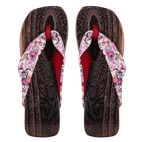 Geta-Sandalen für Damen, japanische Holz-Sandalen, Kimono, Flip-Flops, japanische traditionelle Hausschuhe, Sommerhausschuhe, Flip-Flops, Sandalen, elegante Slide-Sandalen, flacher Absatz, Kimono, von SIQITECHUK