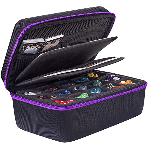 SIQUK Würfeletui kompatibel mit DND Würfel Set, Tischspiele Würfel Fall und Würfel Rollen Tablett Würfeltablett Würfelschale RPG Fall Veranstalter DND Organizer, Violett von SIQUK