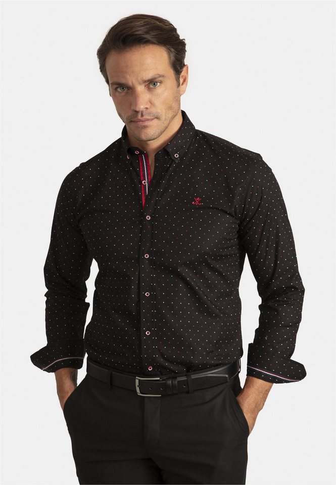 SIR RAYMOND TAILOR Langarmhemd Risor in gepunktetem Design von SIR RAYMOND TAILOR