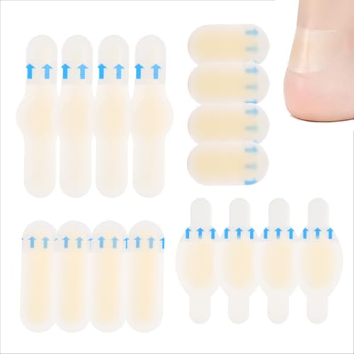 SIRLOMU 16 Stück Blasenaufkleber, Hydrogel, Gel-Aufkleber, Zehen- und Fingerblasen-Präventionsaufkleber, Fersenblasenaufkleber, Fersenschutzaufkleber von SIRLOMU