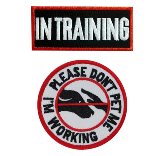 SIRLOMU 2 PIECES TACTICAL SERVICE DOG BADGE EMBROIDED STITCHED BADGE WITH VELcro DOG MILITARY PATCH VEST BANDAGE CLOTHING (für mittlere und große Hunde) von SIRLOMU