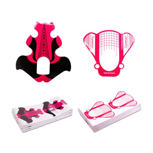 SIRLOMU 200 Stück Nagelschablone, Aufkleber Schmetterling, Nagelschablone Styling Schablone Aufkleber für Gel-Nagel, Kunstnagel Styling/DIY Nagelkunst (Pink) von SIRLOMU