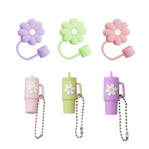 SIRLOMU 3 Silikon-Schlüsselanhänger und Strohhülsen für Isolierbecher, passend für die meisten Marken von Isolierbechern! von SIRLOMU