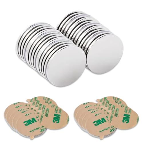 SIRLOMU 30 Stück Neodym-Magnete Mini-Haftmagnete Runde selbstklebende starke Magnete für Whiteboard Kühlschrank Foto Basteln (10x1,5 mm) von SIRLOMU