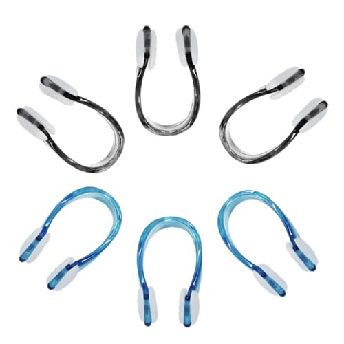 SIRLOMU 6 STK Anti-Rutsch Nasenklammer Schwimmen Schwimmzubehör mit Aufbewahrungsbox, Training Protector Nase Clips für Erwachsene Kinder Schwimmen Anfänger Profischwimmer von SIRLOMU