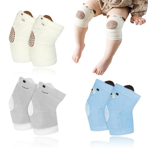 SIRLOMU Krabbel Knieschoner Baby, Krabbelstrumpfhose Krabbelhilfe Anti Rutsch Gummipunkte Socken für Kleinkinder (0-24 Monate) von SIRLOMU