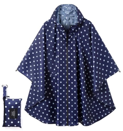 SIRMEDAL Damen Regen Poncho mit Tasche, leichte faltbare Jacke mit Kapuze wasserdicht mit Reißverschluss für Outdoor Wandern Reiten SIRMEDAL Damen Regen Poncho mit Tasche, leichte faltbare Jacke mit Kapuze wasserdicht mit Reißverschluss für Outdoor Wandern Reiten von SIRMEDAL