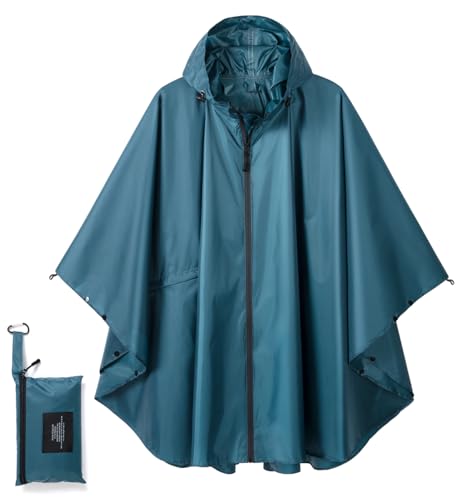 SIRMEDAL Damen Regenjacke Wasserdicht Atmungsaktiv Winddicht – Leichte Regenmantel Outdoor Jacke für Wandern Camping Urlaub – Tragbare Regenbekleidung (A-Dunkelgrün) von SIRMEDAL