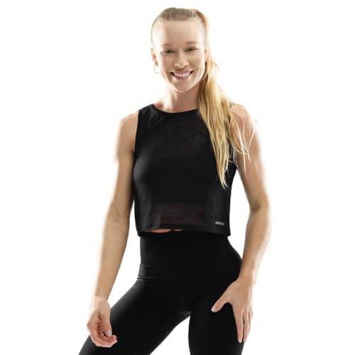 SIROKO - Ärmelloses Trainings-Croptop Beat - M - Schwarz von SIROKO
