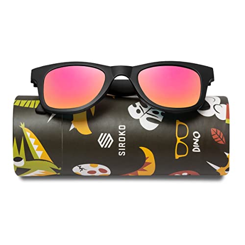 SIROKO Surf-Sonnenbrille Dino Kids Schwarz Jungen und Mädchen, Schwarz , Einheitsgröße von SIROKO