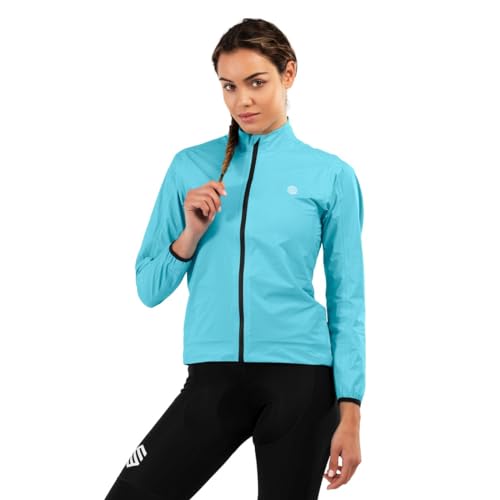 SIROKO - Fahrrad-Regenjacke für Damen J2 Blockhaus - M - Cyan von SIROKO