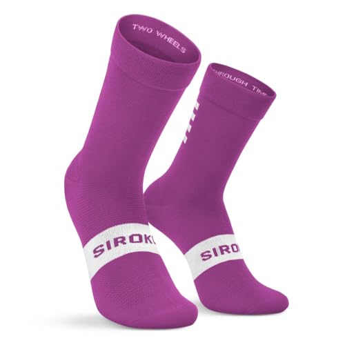 SIROKO - Fahrradsocken S1 Fucsia Barillete - M-L - Lila von SIROKO
