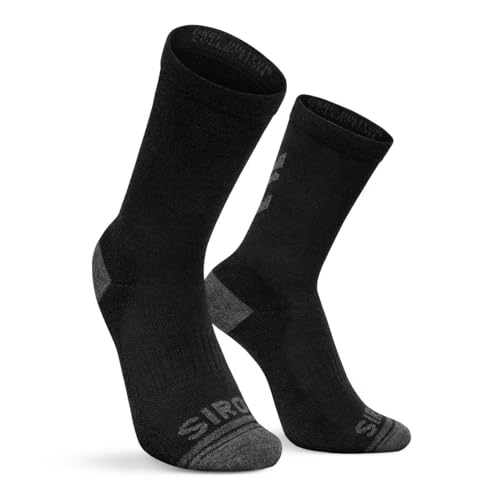 SIROKO - Fahrradsocken aus Merinowolle - Deep Winter DW Fjord - XL-XXL - Schwarz/Grau von SIROKO