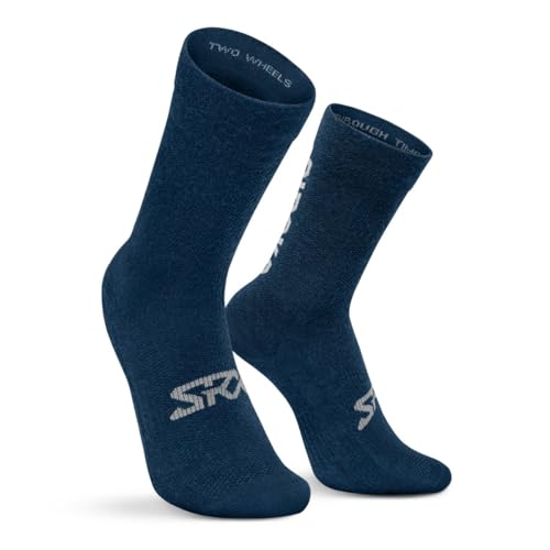 SIROKO - Fahrradsocken aus Merinowolle SRX Arctic - M-L - Blau/Grau von SIROKO