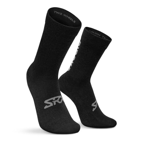 SIROKO - Fahrradsocken aus Merinowolle SRX Grappa - XL-XXL - Schwarz/Grau von SIROKO