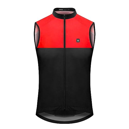 SIROKO - Fahrradweste Windstopper für Damen V1-W Richmond - XXL - Schwarz/Feuerrot von SIROKO