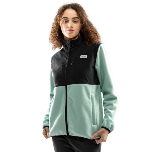 SIROKO - Fleecejacke mit Frontreißverschluss - Ripstop-Panel - für Damen Stoos-W - L - Grün/Schwarz von SIROKO