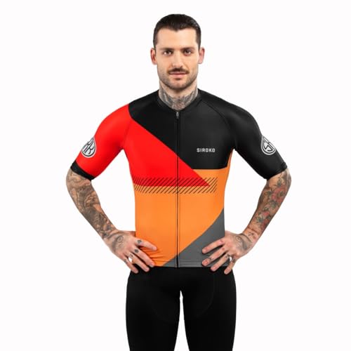 SIROKO - Radsporttrikots M2 California - L - Leuchtendes Orange/Schwarz von SIROKO