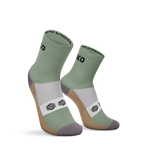 SIROKO - Kurze Fahrradsocken S2 Prades - XL-XXL - Kühles Grün/Braun von SIROKO