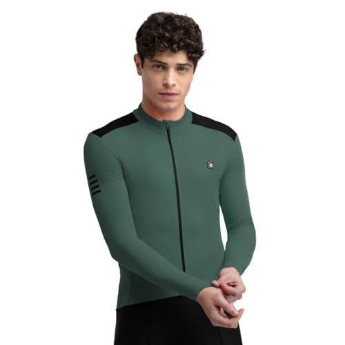 SIROKO - Langärmeliges Thermo-Radtrikot SRX M4 Volta - M - Armeegrün/Schwarz von SIROKO